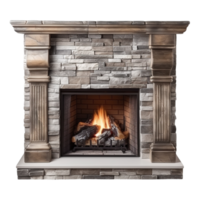 AI generated Modern fireplace clip art png