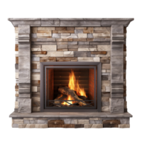 AI generated Modern fireplace clip art png