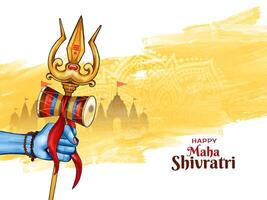 Happy Maha Shivratri traditional Indian festival celebration card vector
