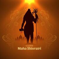 Happy Maha Shivratri Indian religious hindu festival background design vector