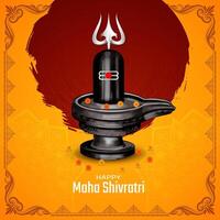 Traditional Happy Maha Shivratri Hindu Indian festival background vector