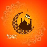 Ramadan Kareem traditional muslim festival islamic background design vector