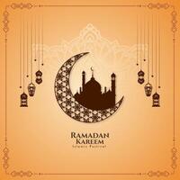 Ramadan Kareem beautiful Islamic festival cultural background design vector