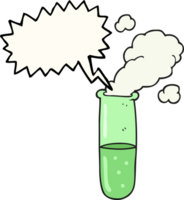 hand drawn speech bubble cartoon science test tube png