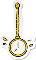 pegatina angustiada de un reloj de oro de dibujos animados png