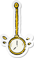 autocollant en détresse d'une montre en or de dessin animé png