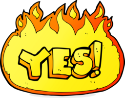 cartoon flaming yes symbol png