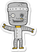 autocollant d'un vieux robot drôle de dessin animé png