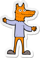 sticker of a cartoon fox man png