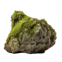 AI generated Mossy rock clip art png