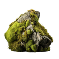 AI generated Mossy rock clip art png