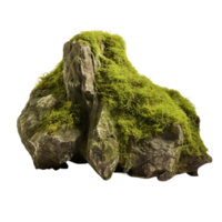 AI generated Mossy rock clip art png