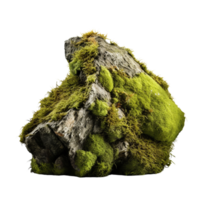 AI generated Mossy rock clip art png