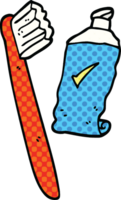 comic book style cartoon tooth brush and paste png