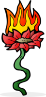 tecknad serie blomma på brand png