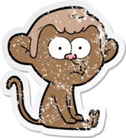 pegatina angustiada de un mono aullador de dibujos animados png