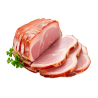 ai généré jambon tranche agrafe art png