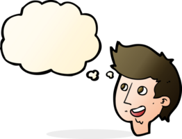 cartoon happy boy face with thought bubble png