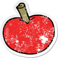 nödställda klistermärke av ett tecknat äpple png