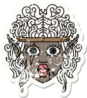 Retro Tattoo Style elf barbarian character face png