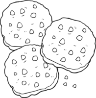 hand drawn black and white cartoon cookies png