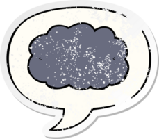 cartoon cloud with speech bubble distressed distressed old sticker png