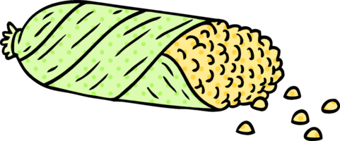 hand drawn cartoon doodle of fresh corn on the cob png