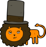cartone animato Leone nel superiore cappello png