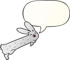 funny cartoon rabbit with speech bubble in smooth gradient style png