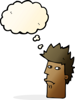 cartoon nervous expression with thought bubble png