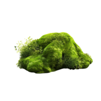 AI generated Green moss with grass clip art png