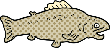 gros poisson de dessin animé de style bande dessinée png