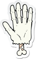 pegatina de una mano zombie de dibujos animados png