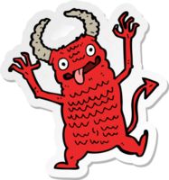 pegatina de un demonio de dibujos animados png