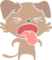 flat color style cartoon disgusted dog png