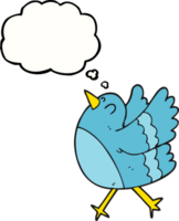 hand drawn thought bubble cartoon happy bird png