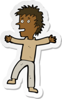 sticker of a cartoon happy man png