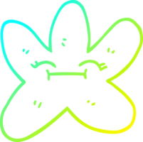 cold gradient line drawing of a cartoon star fish png