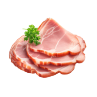 ai généré jambon tranche agrafe art png