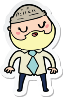 sticker of a cute cartoon man with beard png