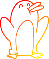 warm Gradient Linie Zeichnung von ein Karikatur Pinguin png