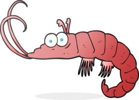 hand drawn cartoon shrimp png