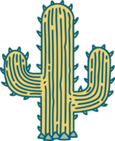 imagen icónica de estilo tatuaje de un cactus png