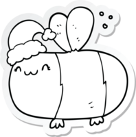 sticker of a cartoon christmas bee png