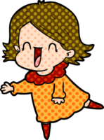 mujer feliz de dibujos animados png