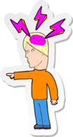 sticker of a cartoon clever man png