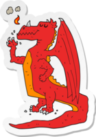 sticker of a cartoon happy dragon png