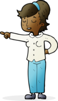 cartoon friendly woman pointing png