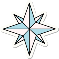 klistermärke av tatuering i traditionell stil av en stjärna png