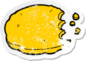 distressed sticker of a cartoon cookie png